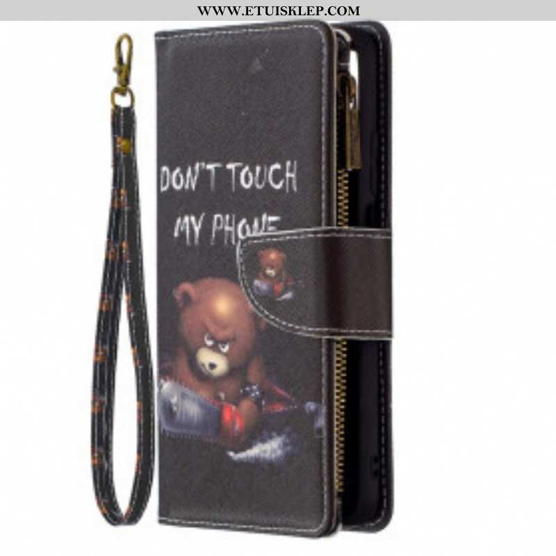 Etui Folio do Poco M3 Zapinany Na Zamek Kieszonkowy Miś